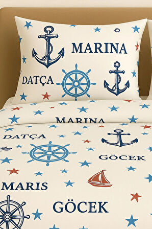 Tek Kişilik Desenli Nevresim + 1 Adet Kapaklı Yastık Kılıfı