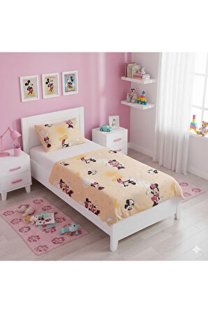 Tek Kişilik Desenli Çocuk Nevresim + Yastık Kılıfı