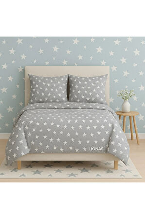 Çift Kişilik Desenli Nevresim + 2 Adet Kapaklı Yastık Kılıfı