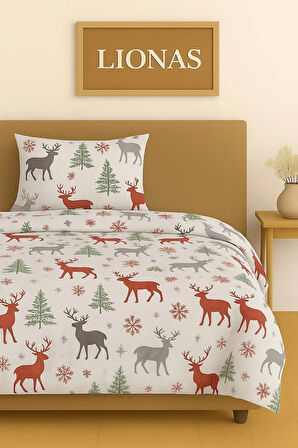 Çift Kişilik Desenli Nevresim + 2 Adet Kapaklı Yastık Kılıfı