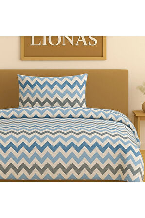 Çift Kişilik Desenli Nevresim + 2 Adet Kapaklı Yastık Kılıfı