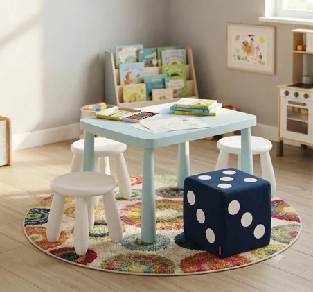 Missidea Zar Puf 33x33 cm Siyah Eğitici Oyun Minderi Blok Sünger