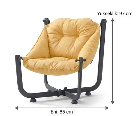 Missidea Katlanır Elit Koltuk Sarı 1 Kişilik Metal Çelik