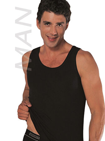 Erkek Siyah Süprem Atlet % 100 Pamuklu Atlet 3'lü Paket 100-3S