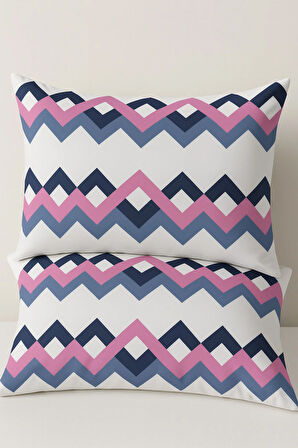 Zikzak Desenli 2li Yastık Kılıfı