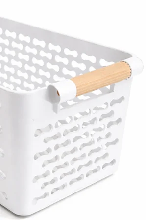 2 Adet Çok Amaçlı Plastik Tutacaklı Organizer Sepet Dolap İçi Çekmece Düzenleyici - Beyaz
