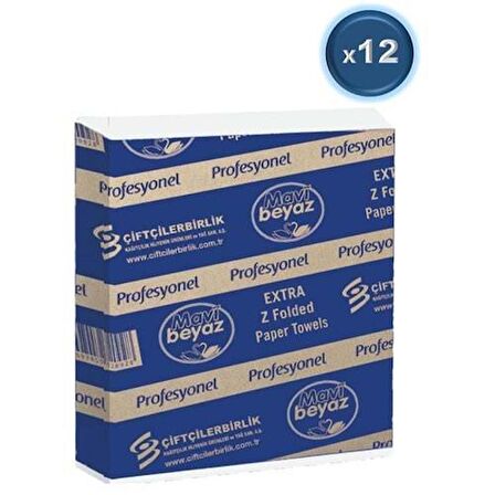 Mavi Beyaz Havlu Dispenser Prof. 200x12'li 21x23