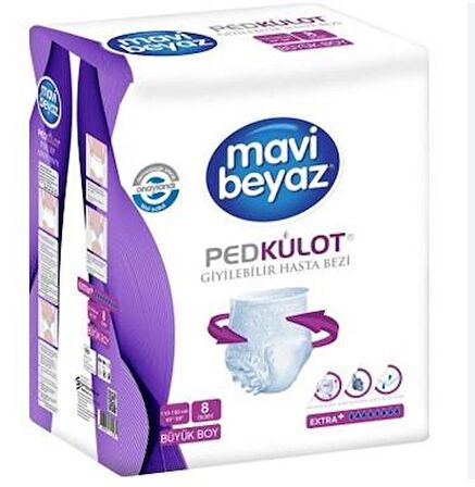 MAVİ BEYAZ EMİCİ KÜLOT L 8 Lİ