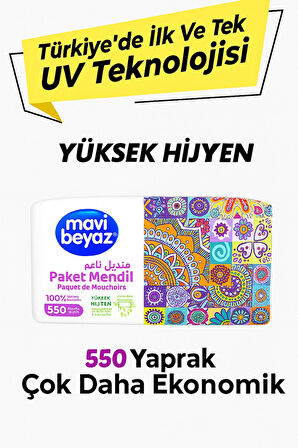 Pratik Paket Çek Kullan Mendil - Peçete 3x550 Yaprak