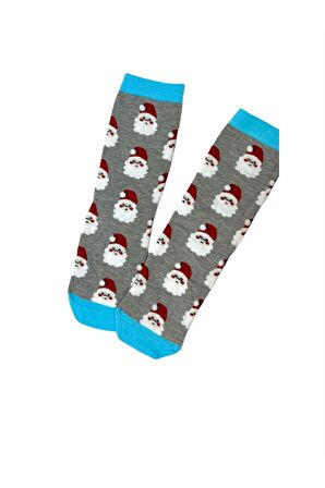Tek Çift Noel Baba Desenli Eğlenceli Çorap  36-41 Numara  T-0025