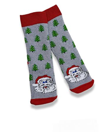 Unisex Renkli Kışlık Havlu Christmas Themed Teryy Socks Desenli 1 Adet Çorap Numara  Bt-0748