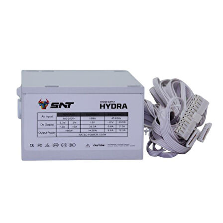 SNT Hydra 550 Watt Apfc Beyaz Atx Güç Kaynağı  