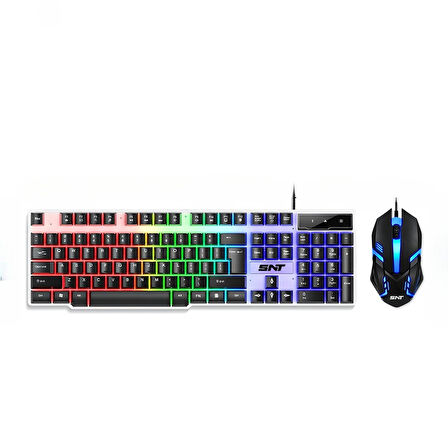 SNT TF-230 RGB Gaming Klavye Mouse Seti | Oyuncular için Işıklı Klavye & Mouse Set