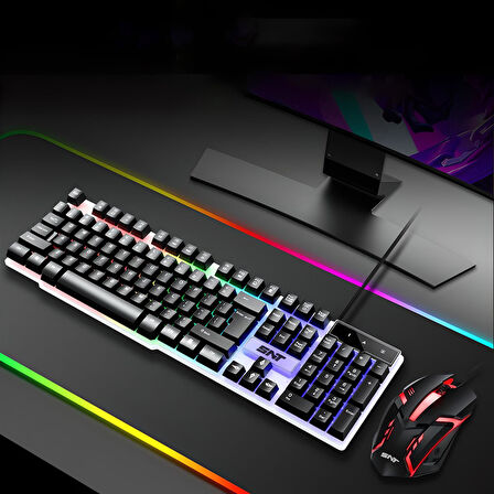 SNT TF-230 RGB Gaming Klavye Mouse Seti | Oyuncular için Işıklı Klavye & Mouse Set