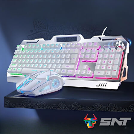 Snt GM-KBH01 Gaming Klavye Mouse Kulaklık Set Beyaz