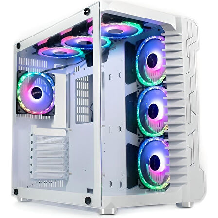 SNT Luobin III War Machine Midi Tower Atx Akvaryum 7x Argb Fan Uzaktan Kumanda Kontroller Beyaz Gaming Kasa ( Power Yok )