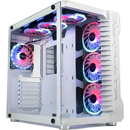 SNT Luobin III War Machine Midi Tower Atx Akvaryum 7x Argb Fan Uzaktan Kumanda Kontroller Beyaz Gaming Kasa ( Power Yok )