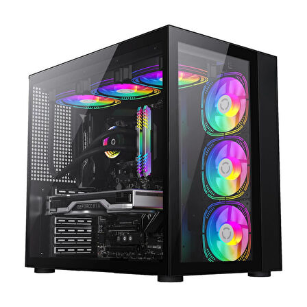 SNT WARZONE II 750 Watt 80+ Bronze Güç Kaynağı  7x Argb Fan Uzaktan Kumandalı ARGB Controller Gaming Kasa Siyah
