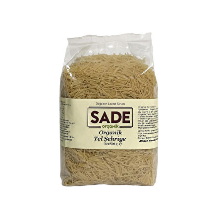 SADE ORGANİK TEL ŞEHRİYE 500 GR