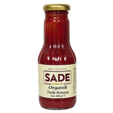 Sade Organik Tatlı Ketçap 2 Adet (2X280GR)