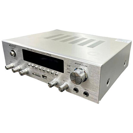 BT-602 80 Watt 2 Bölge 220V Silver Stereo Amfi SD VE USB Girişli AC 220V 20HZ-20KHZ