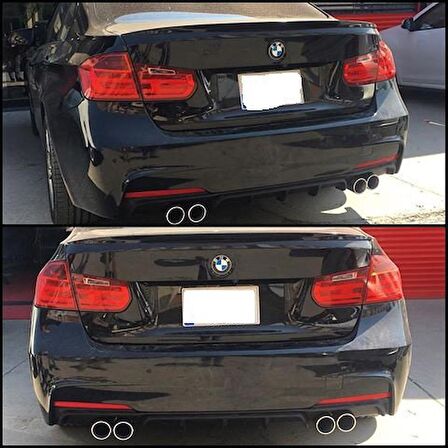 Bmw F30 arka tampon difüzörü 4 çıkış pianoblack