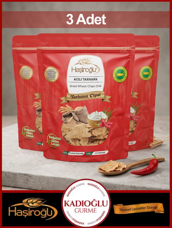 Haşiroğlu Acı Baharatlı Tarhana Cipsi 450 Gr x 3 Adet