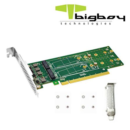 Bigboy BTC-M2G4X4 PCIe 4.0 x4 PCIe 4.0 x16 4xM.2 4xNVMe Çevirici Adaptör