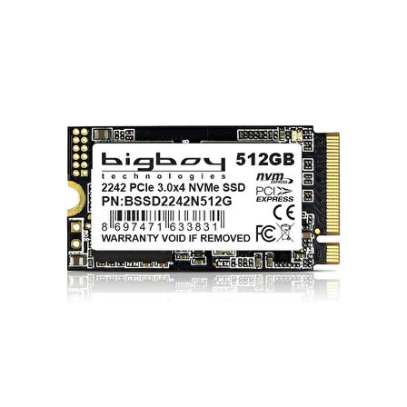 Bigboy BSSD2242N512G M2 512 GB M.2 1800 MB/s 2500 MB/s SSD 