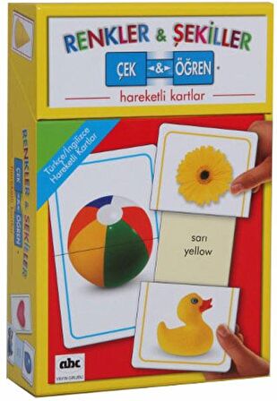 Renkler ve Şekiller Çek ve Öğren Hareketli Kartlar