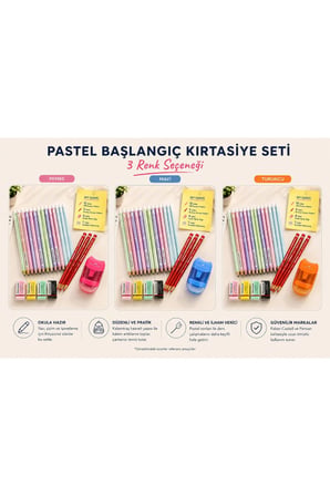 Faber-Castell Pastel Başlangıç Kırtasiye Seti 12 HB Kurşun Kalem 3 Kırmızı Kalem 4 Silgi Turuncu Sandıklı Kalemtraş