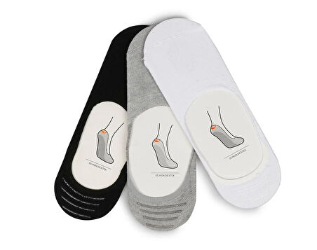 Siyah  Socksmax 2226 3Lü Siyah-Beyaz-Gri Suba Erkek Çorabı