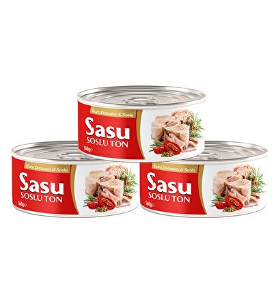 Sasu Kuru Domatesli & Soslu Ton Balığı 3x160G Bütün Dilim