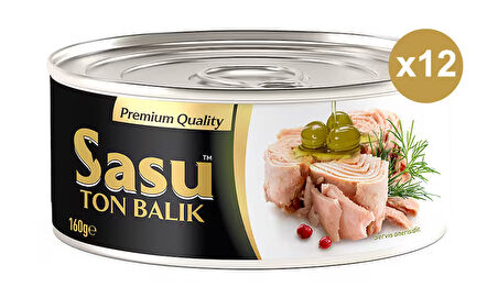Sasu Zeytinyağlı Ton Balığı 12x160 gr Bütün Dilim
