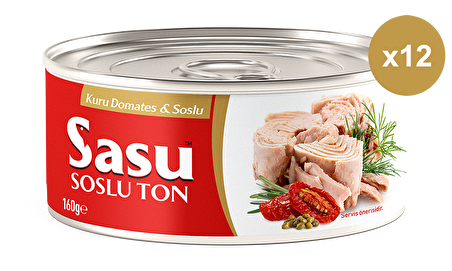 Sasu Kuru Domatesli & Soslu Ton Balığı 12x160G Bütün Dilim