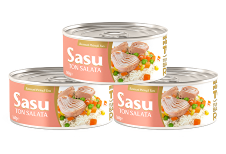 Sasu Pirinçli Ton Salata 3x160G Bütün Dilim