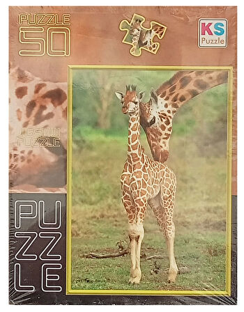 Yavru Zürafa Animal Serisi 50 Parça Çocuk Puzzle