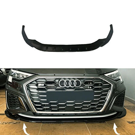 AUTOGP  Audi a3 8y ön tampon altı lip flap pianoblack siyah 2021+