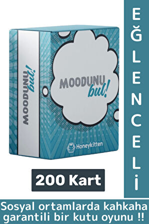 Eğlenceli Genç Yetişkin Arkadaş Yılbaşı Sosyalleşme Özel Gün Moodunu Bul-Mood Oyun Kartları 200 Kart