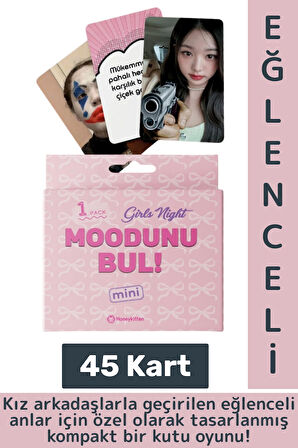 Eğlenceli Genç Yetişkin Arkadaş Yılbaşı Özel Gün Moodunu Bul Mini-Girls Night Oyun Kartları 45 Kart