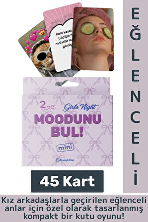 Eğlenceli Genç Yetişkin Arkadaş Yılbaşı Komik Moodunu Bul Mini-Girls Night Oyun Kartları 45 Kart