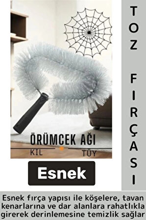 Ergonomik Tutuş Hafif Esnek Zor Nokta Köşe Tavan Lamba Perde Tüy Toz Örümcek Ağı Temizleme Fırçası