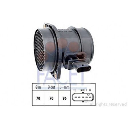 Hyundaı Hava Akıs Sensoru Accent Era 1,5 Crdi 06> / Getz 1,5 Crdi 06> / İ20 1,4 - 1,6 Crdi 08> / İ30 1,6 Crd - Facet 10.1372