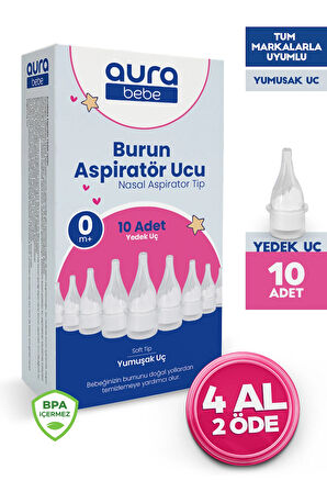 Nasal Burun Aspiratörü Yedek Uç (10 ADET) Tüm Markalara Uyumlu Burun Aspiratör Ucu