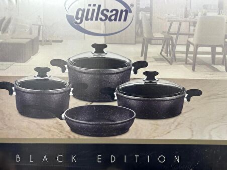 Gülsan Black Edition 7 Parça Tencere Tava Seti