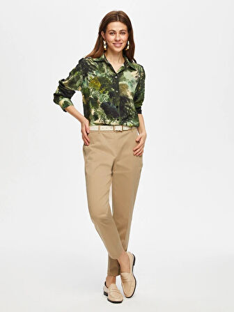 Bel İçi Lastikli Slım Fıt Pamuklu Pantolon 034