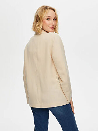 Kroşe Dantel Garnili Keten Karışımlı Ceket S25CKT026