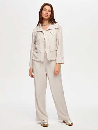 Metal Fermuar Detaylı Tenselli Casual Ceket S25CKT033