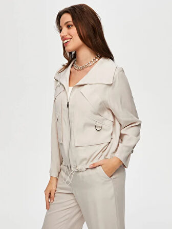 Metal Fermuar Detaylı Tenselli Casual Ceket S25CKT033