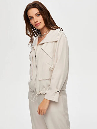 Metal Fermuar Detaylı Tenselli Casual Ceket S25CKT033